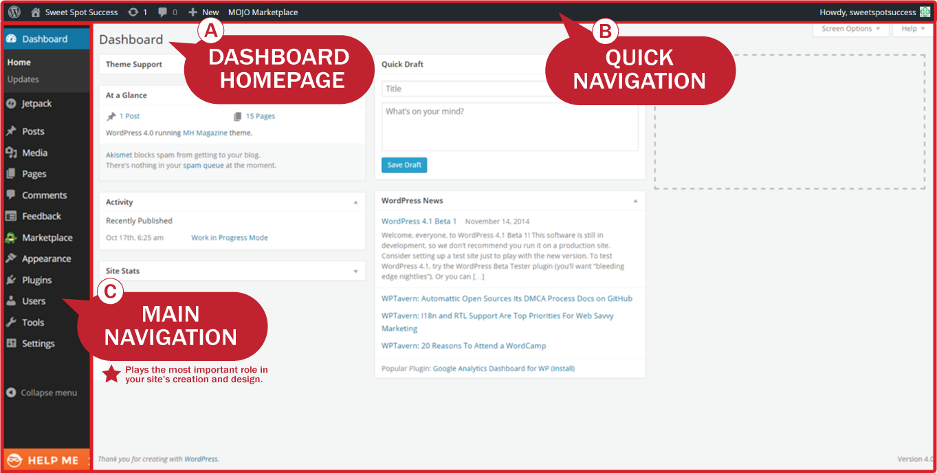 WordPress Dashboard Introduction